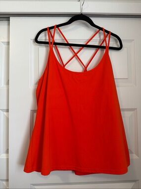 Old Navy Orange Double-Strap Crisscross Swing tank